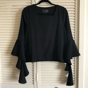 Black Bell Sleeve Top